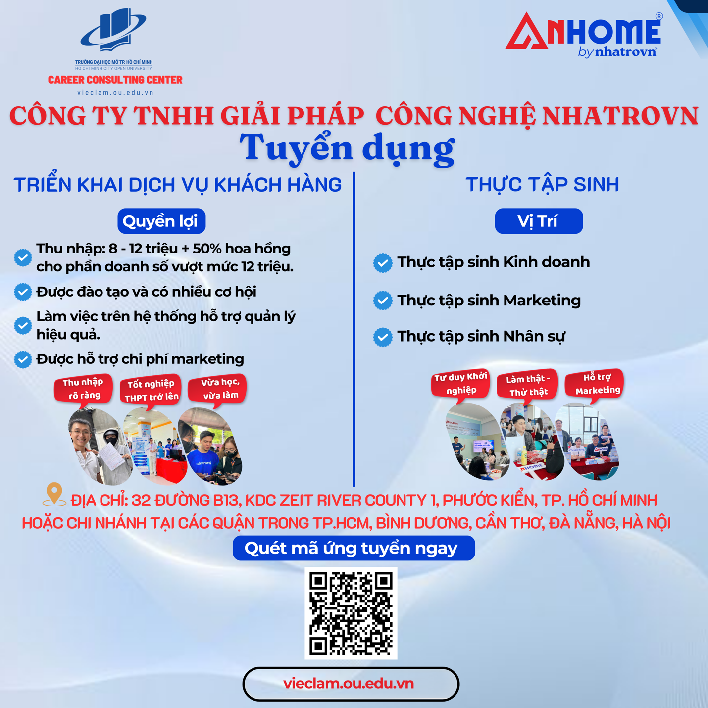 Nhatrovn-Anhome mở rộng cơ hội việc làm cho sinh viên ĐH Mở TP.HCM