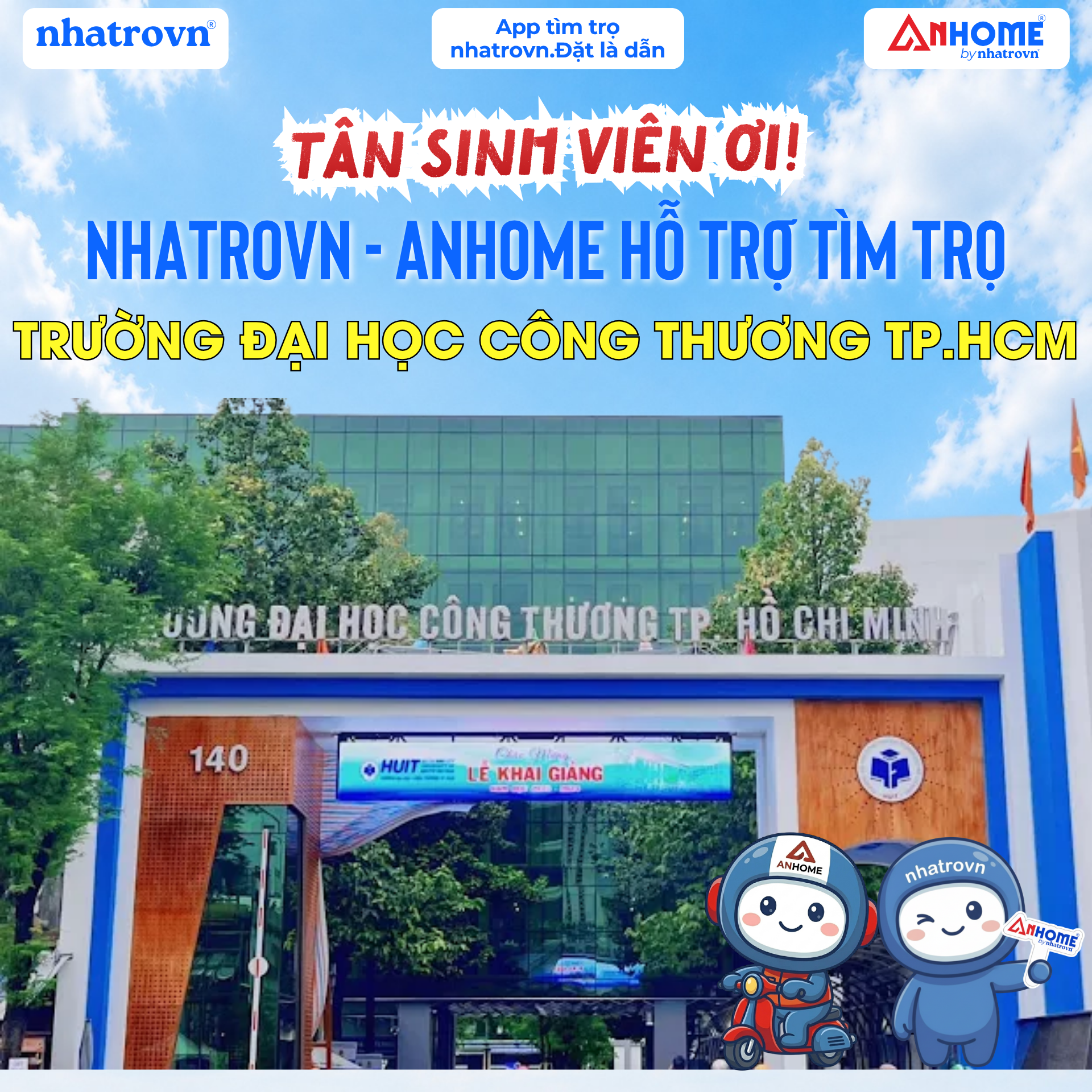 Nhatrovn – Anhome đồng hành cùng các trường Đại học, Cao đẳng hỗ trợ sinh viên tìm phòng trọ