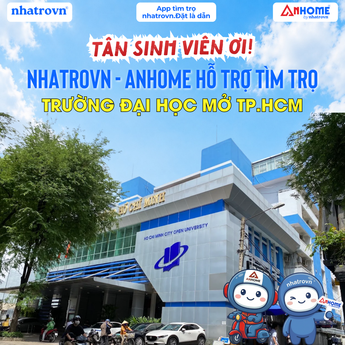 Đồng hành hỗ trợ sinh viên tìm phòng trọ tại Trường Đại học Mở TP.HCM.
