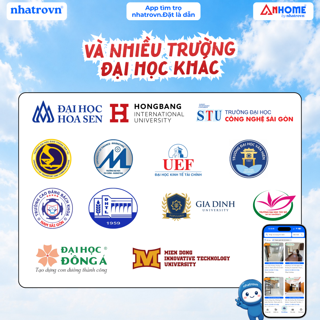 Đồng hành hỗ trợ sinh viên tại nhiều trường Đại học, Cao đẳng.